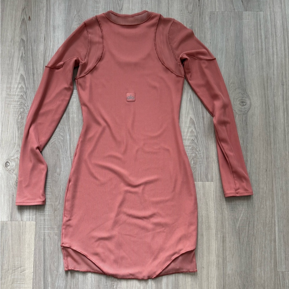 ALO Yoga Pink Mesh Bodycon Dress - Picture 6 of 6